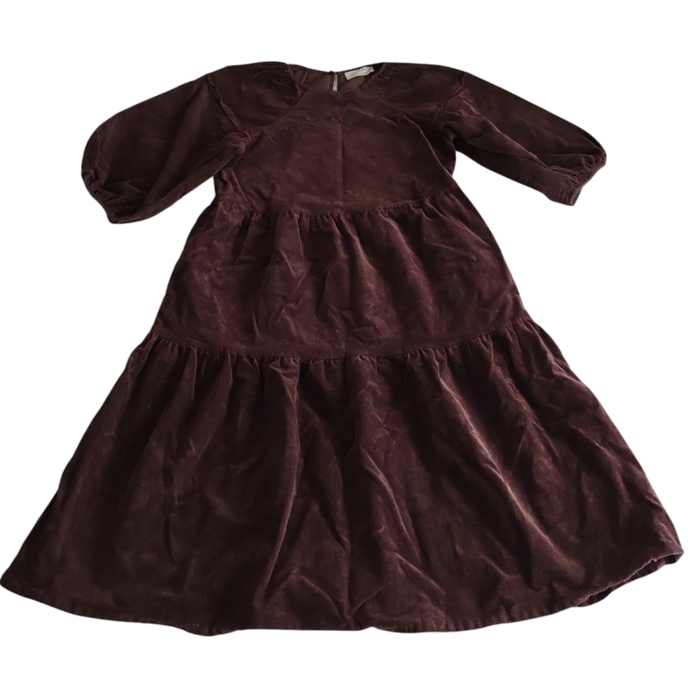Everlane XS Brown Tiered Corduroy Dress